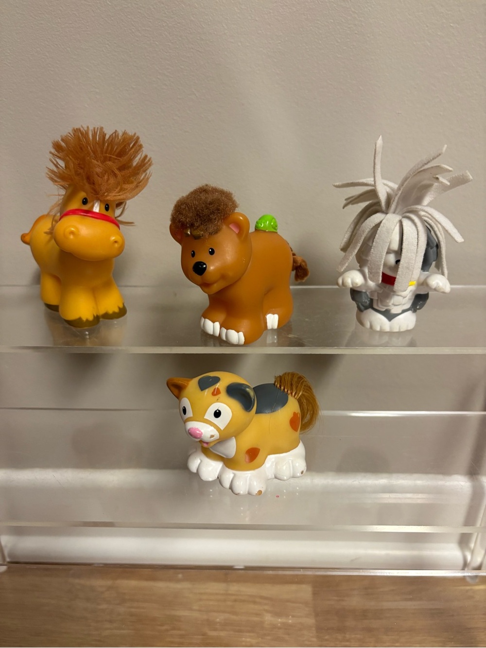 Vintage Fisher Price Little People Random 4 Animals Touch-N-Feel LOT
